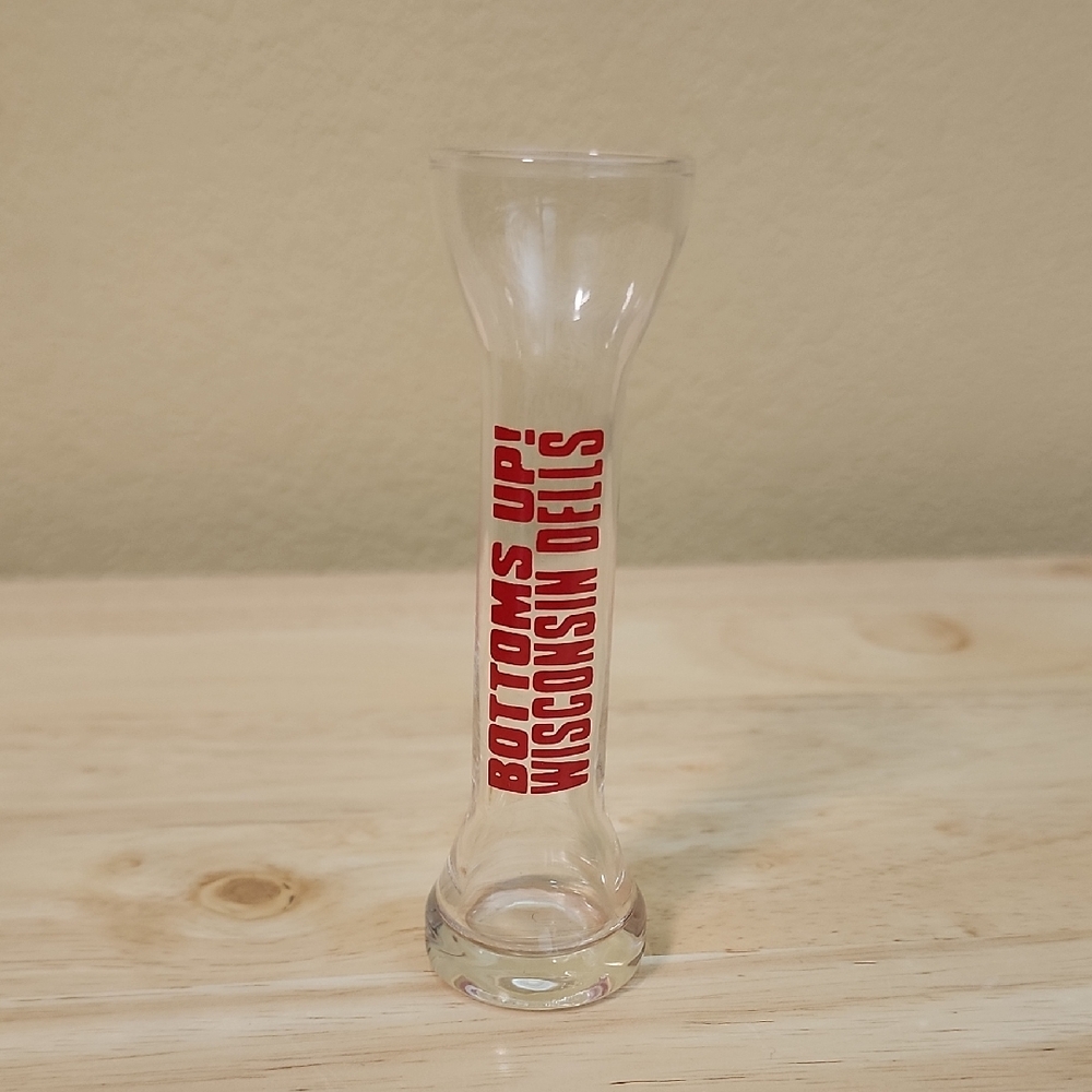 Bottoms Up! Wisconsin Dells Glass Shot Glass